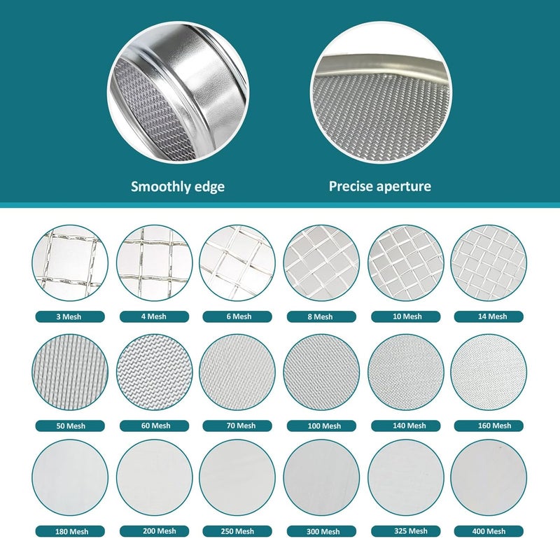 LVDALAB 304 Stainless Steel Mesh Lab Sieve, 18 Mesh (1mm) Aperture Test Sieve, 4inch(10cm) Economy Standard Analysis Sample Test Sieves for Industrial Laboratory Homes - Image 4